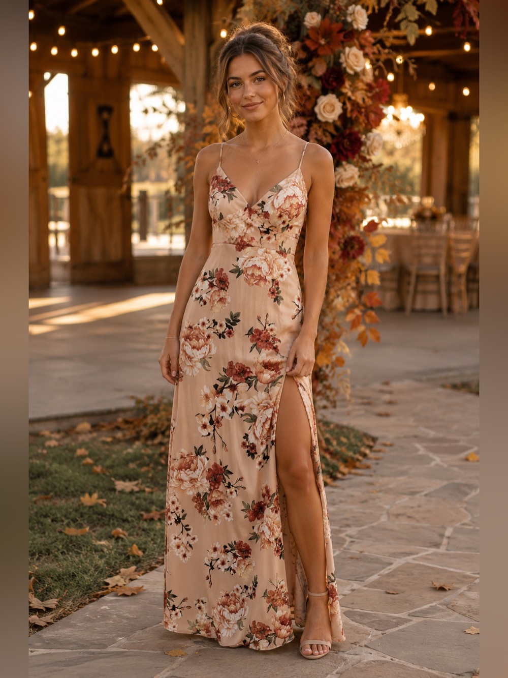 Floral Maxi Dress Romantic Floral Slip Dress Boho Date Night Wedding Guest Dress